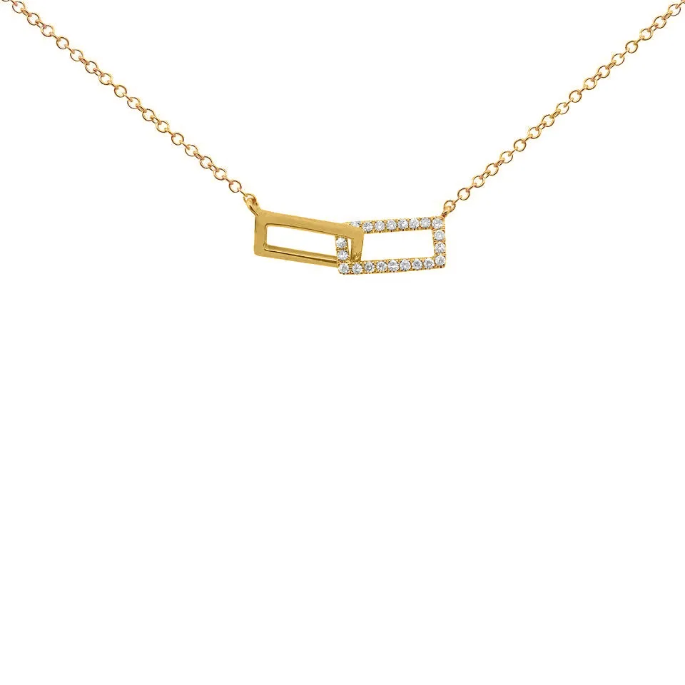 14K GOLD DIAMOND BETH LINK NECKLACE