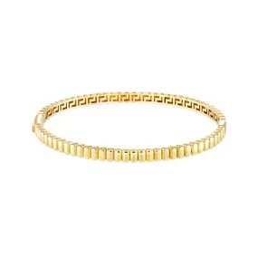 14k Ribbed Hinge Bangle Bracelet