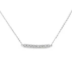 14K White Gold Petite Bar Necklace - .15ctw