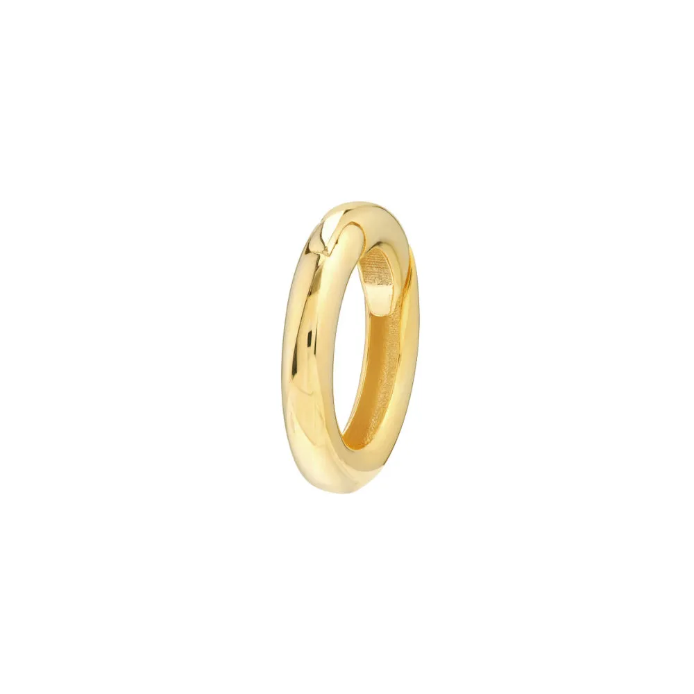 14k Yellow Gold Round Push Lock