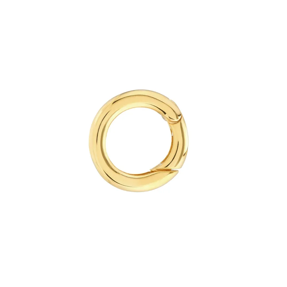 14k Yellow Gold Round Push Lock