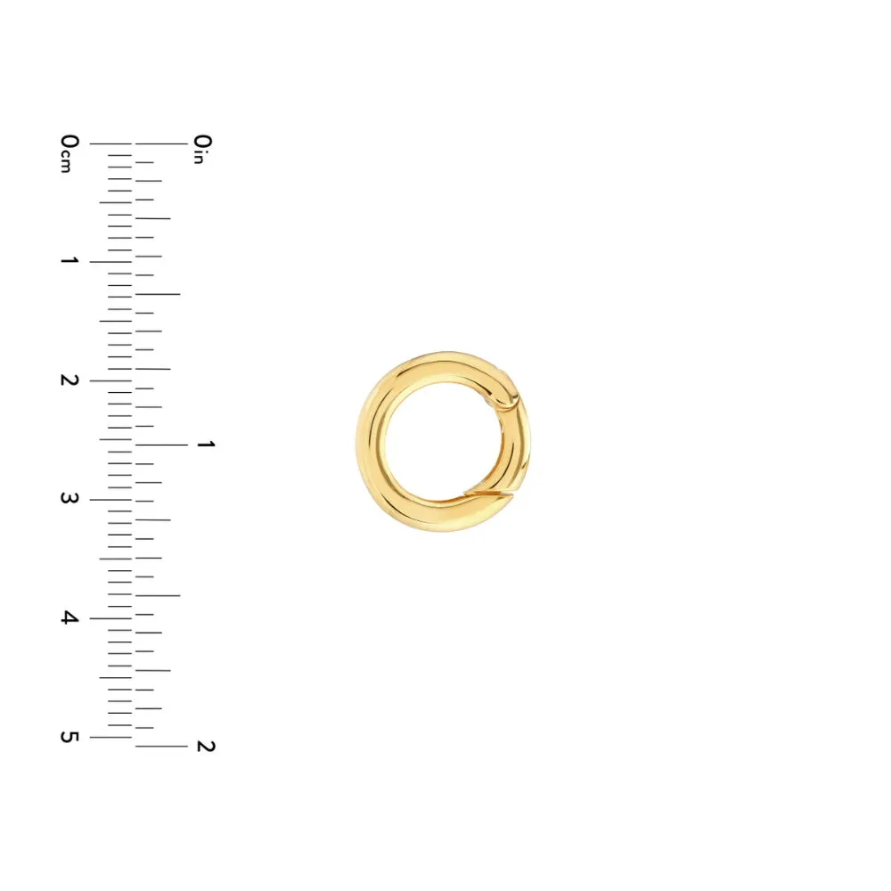 14k Yellow Gold Round Push Lock