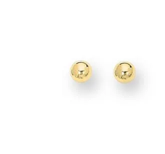 14kt 3 mm Yellow Gold Ball Stud Earrings