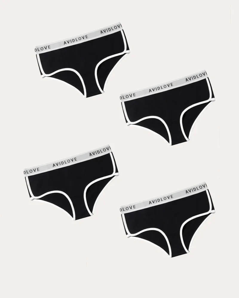 4Pcs Cotton Underwear Stretch Hipster Panties