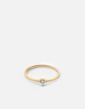 Adora Heart Ring, Gold Vermeil/Sapphire