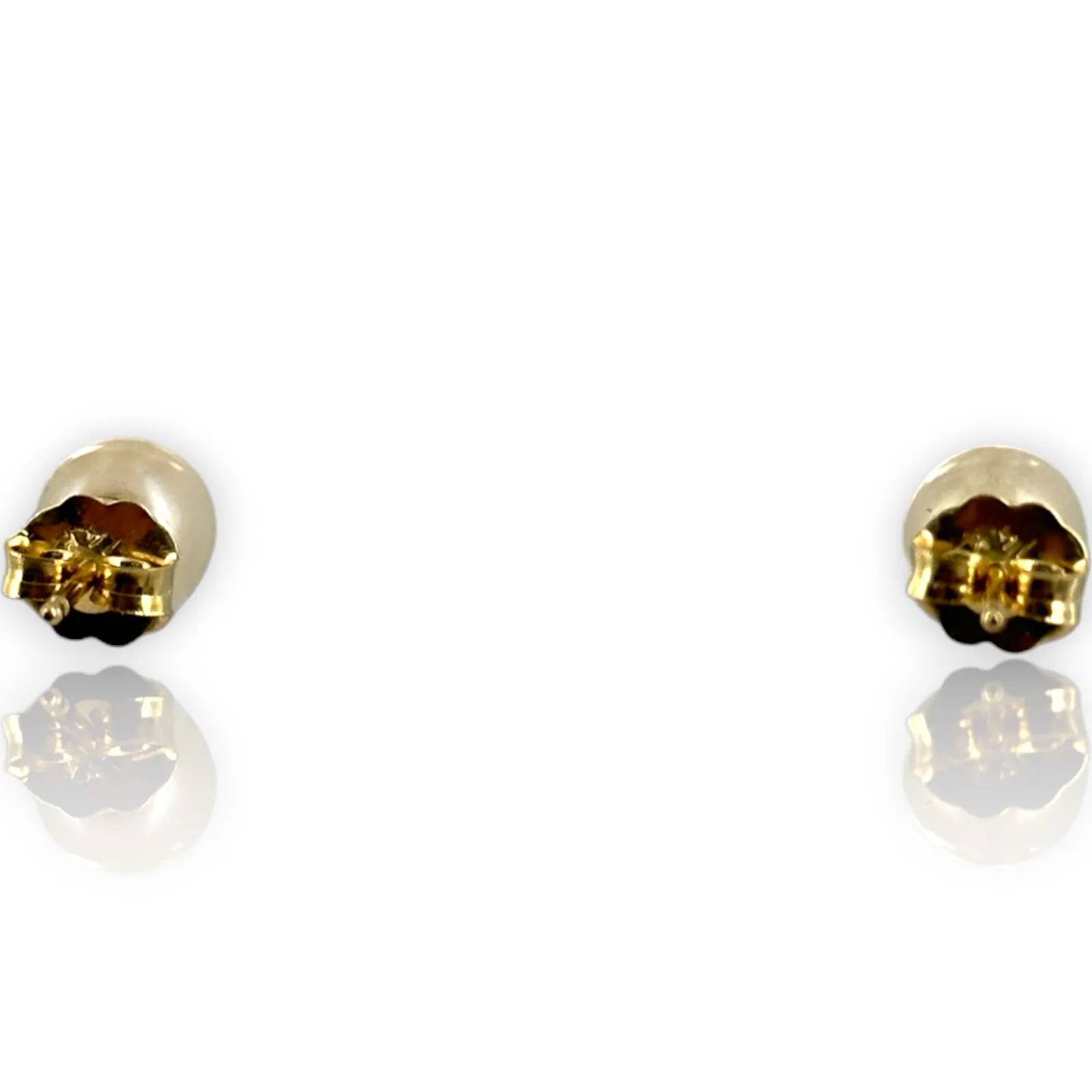 Akoya White Pearl 6mm 14K 585 Yellow Gold Stud Earrings