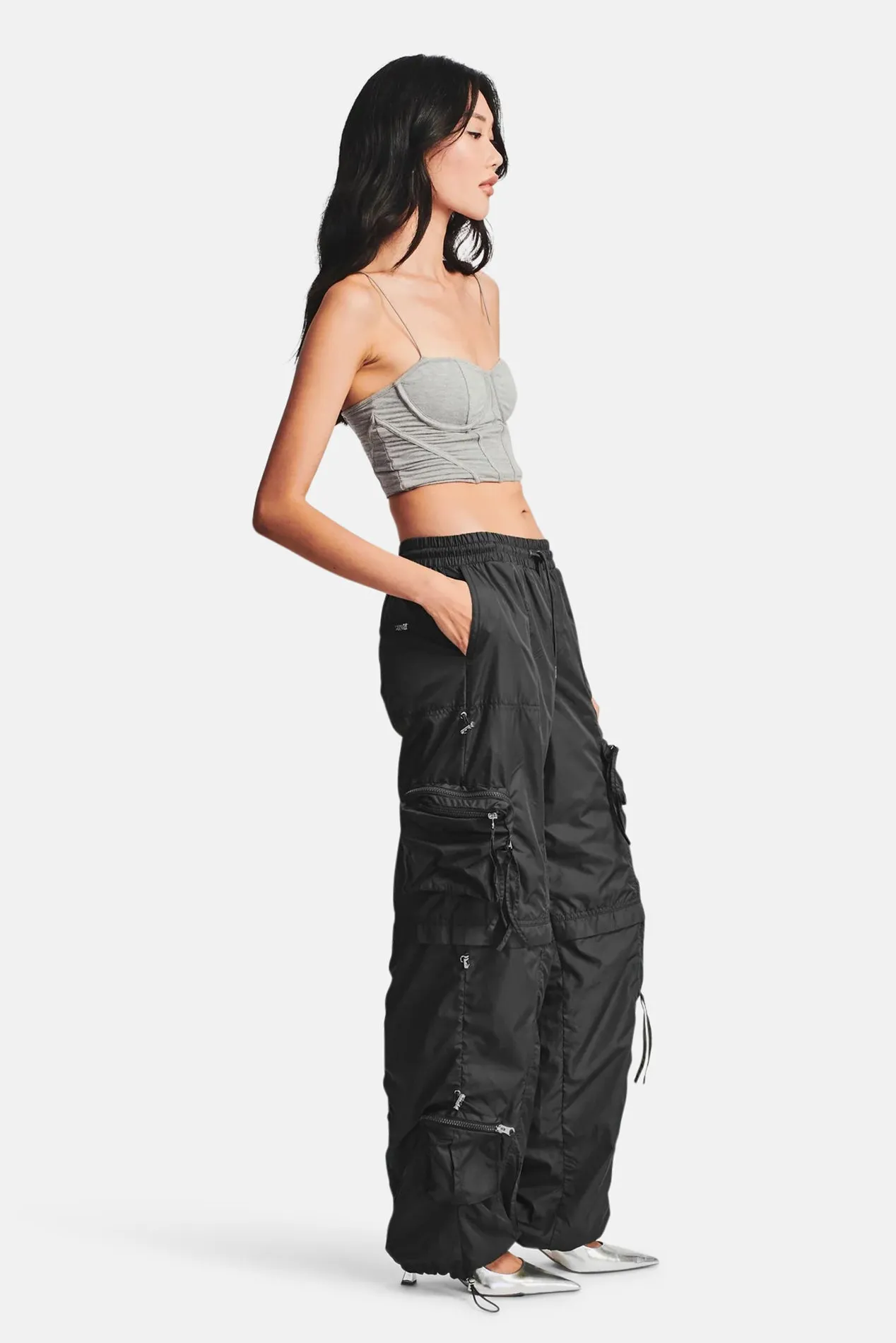 Alba Ruched Cargo Pant Black