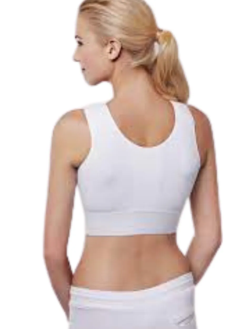 Amoena Pamela Seamless Post Surgical Wire-Free Bra, White | White Post Surgery Bra