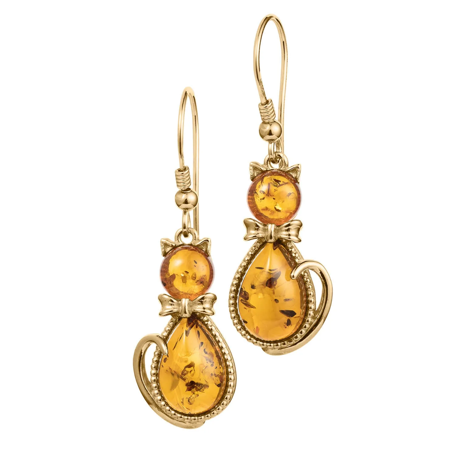 Baltic Amber Feline Earrings