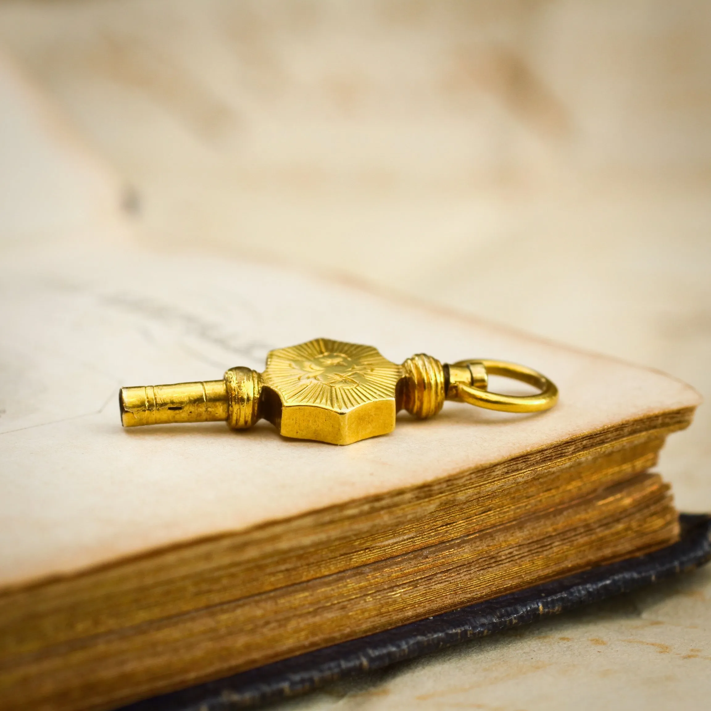 Belovedly Cute Antique 15ct Gold Watch Key Fob