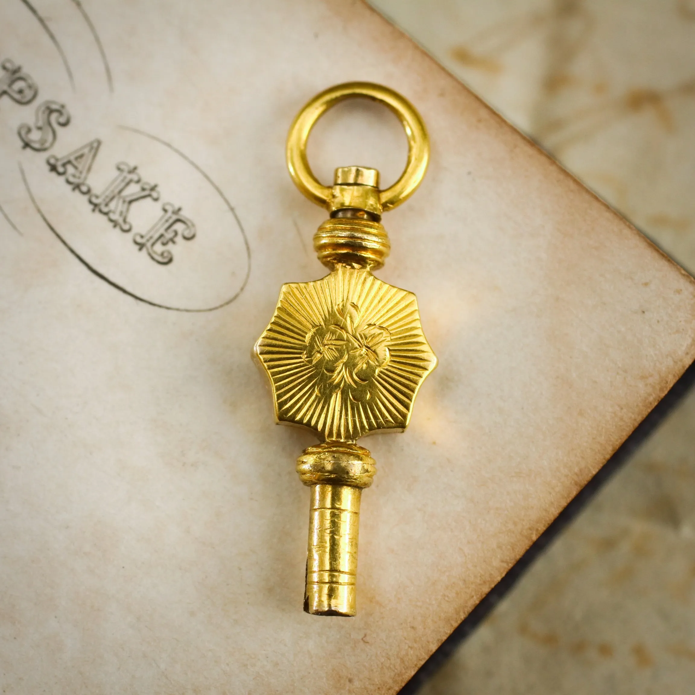 Belovedly Cute Antique 15ct Gold Watch Key Fob