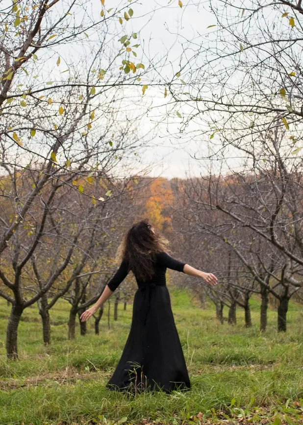 Black Valerie Wrap Dress