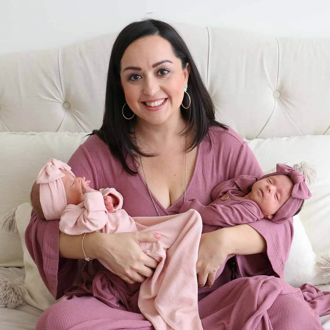 Boysenberry Waffle Bamboo Knit Maternity Robe