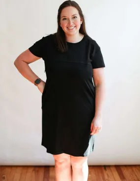 Breastfeeding T-Shirt Dress | Black | Large