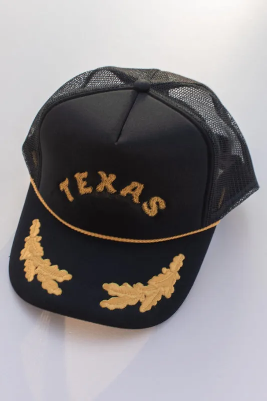 captain hat "TEXAS" - black