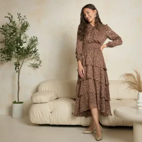 Charlotte Dress Brown Floral