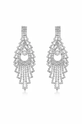 Charming Chandelier Crystal & Silver Plated Earrings