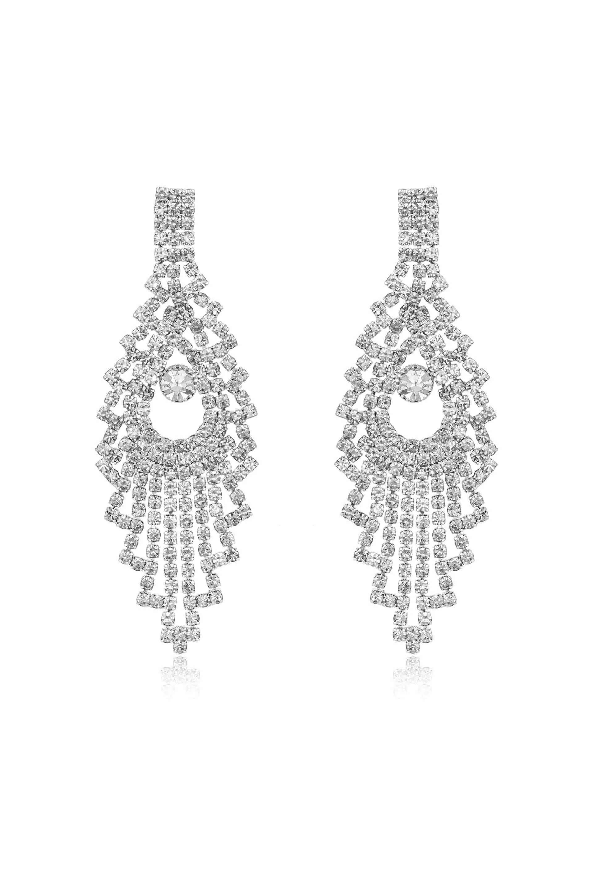 Charming Chandelier Crystal & Silver Plated Earrings