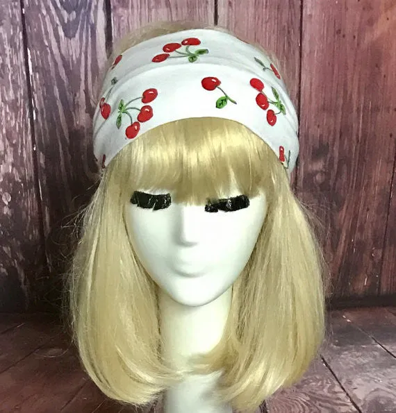 Cherry Print Knit Headband