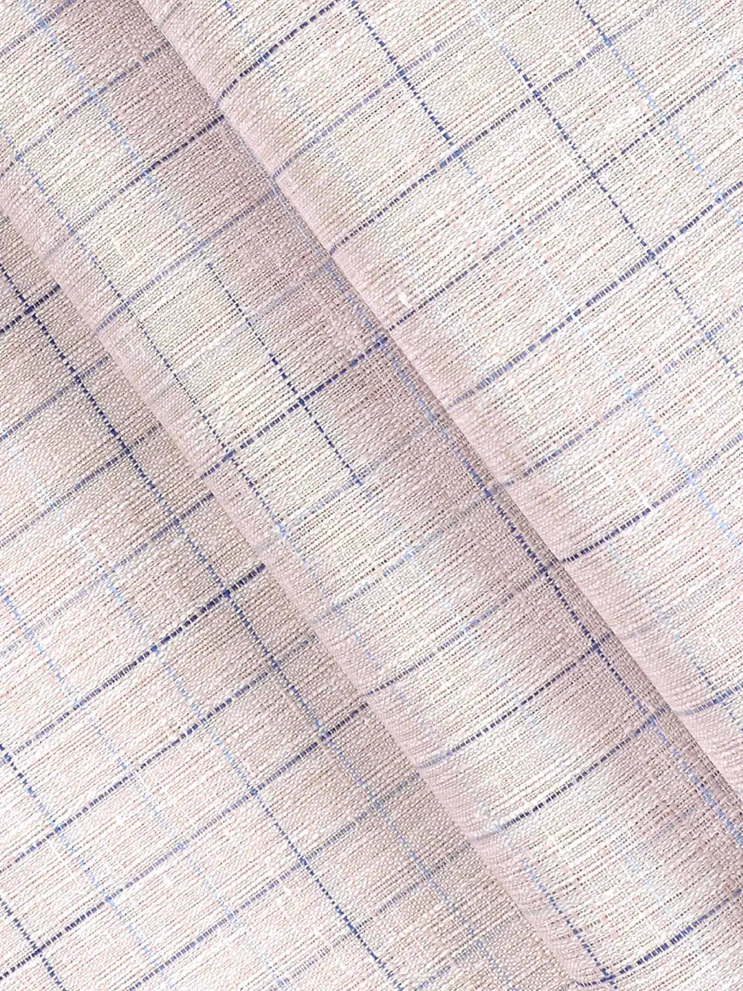 Cotton Colour Checked Shirt Fabric Light Pink Galaxy Art