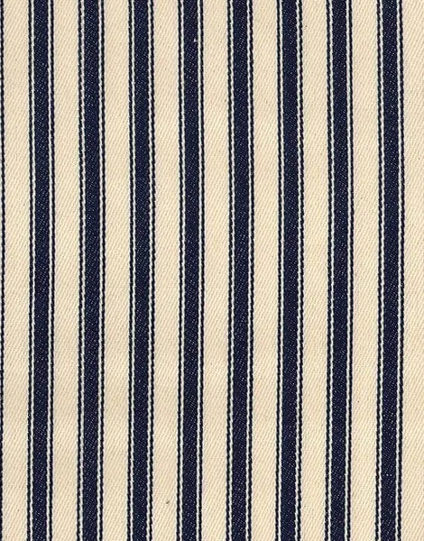 Cotton Ticking Stripe Fabric, Navy