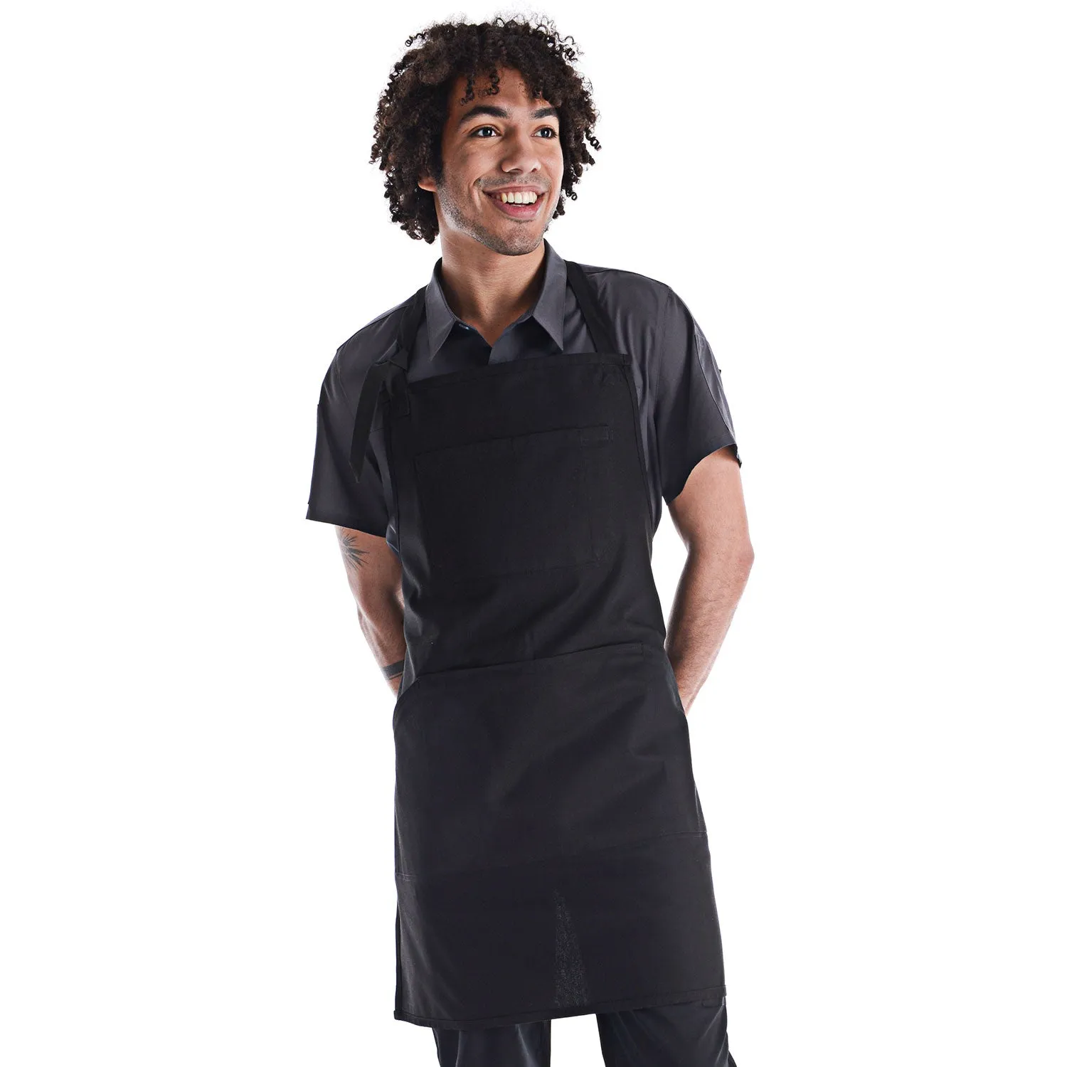 CW1696 Reversible Essential Multi-Pocket Bib Apron