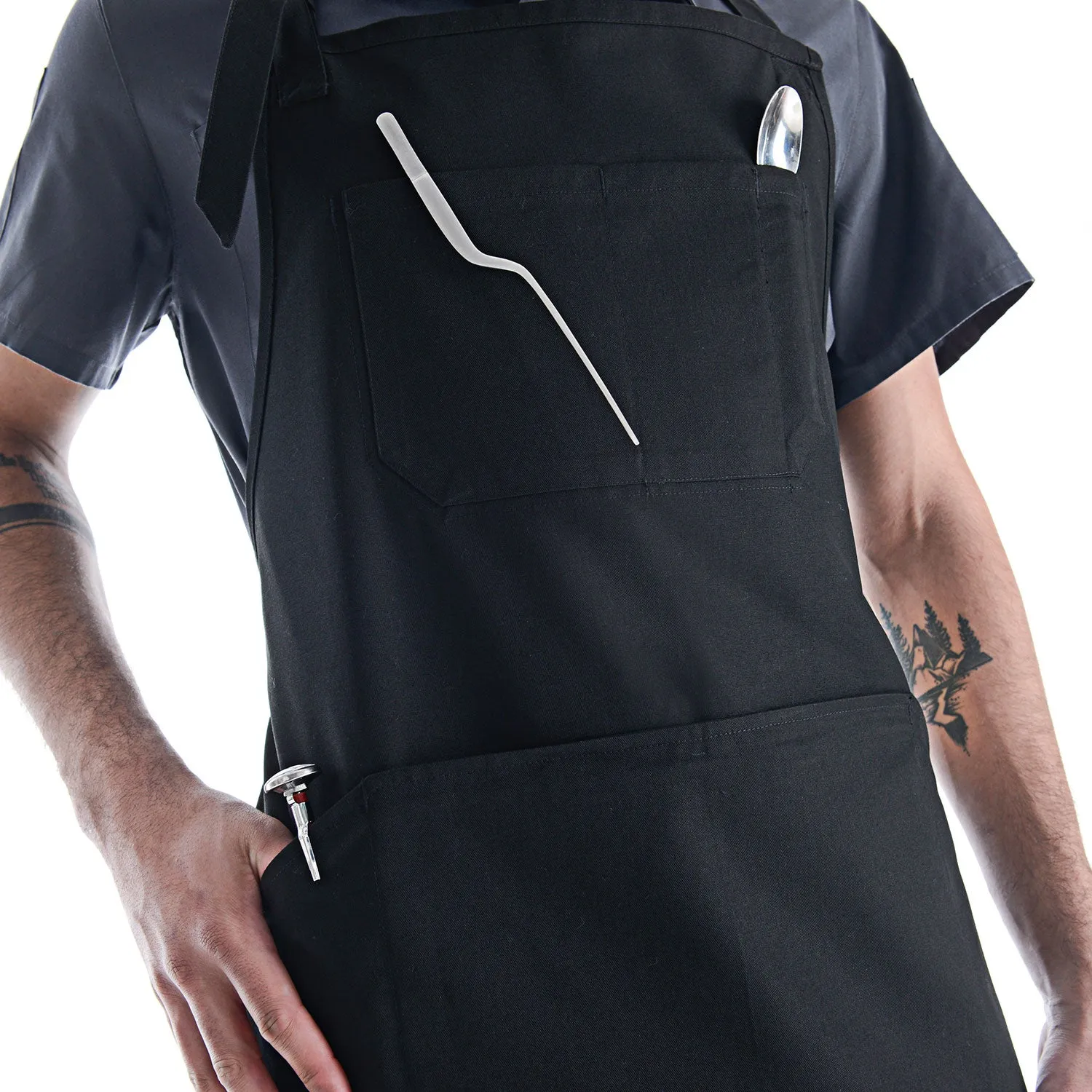 CW1696 Reversible Essential Multi-Pocket Bib Apron