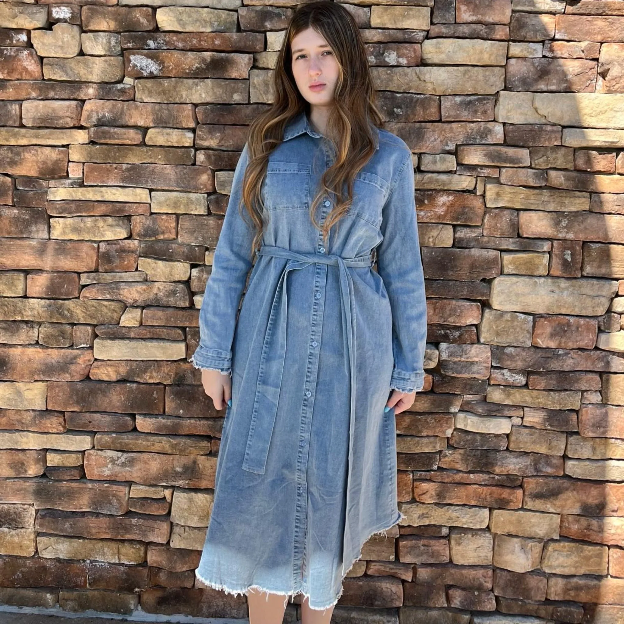 Denim Shirt Dress by Ivee