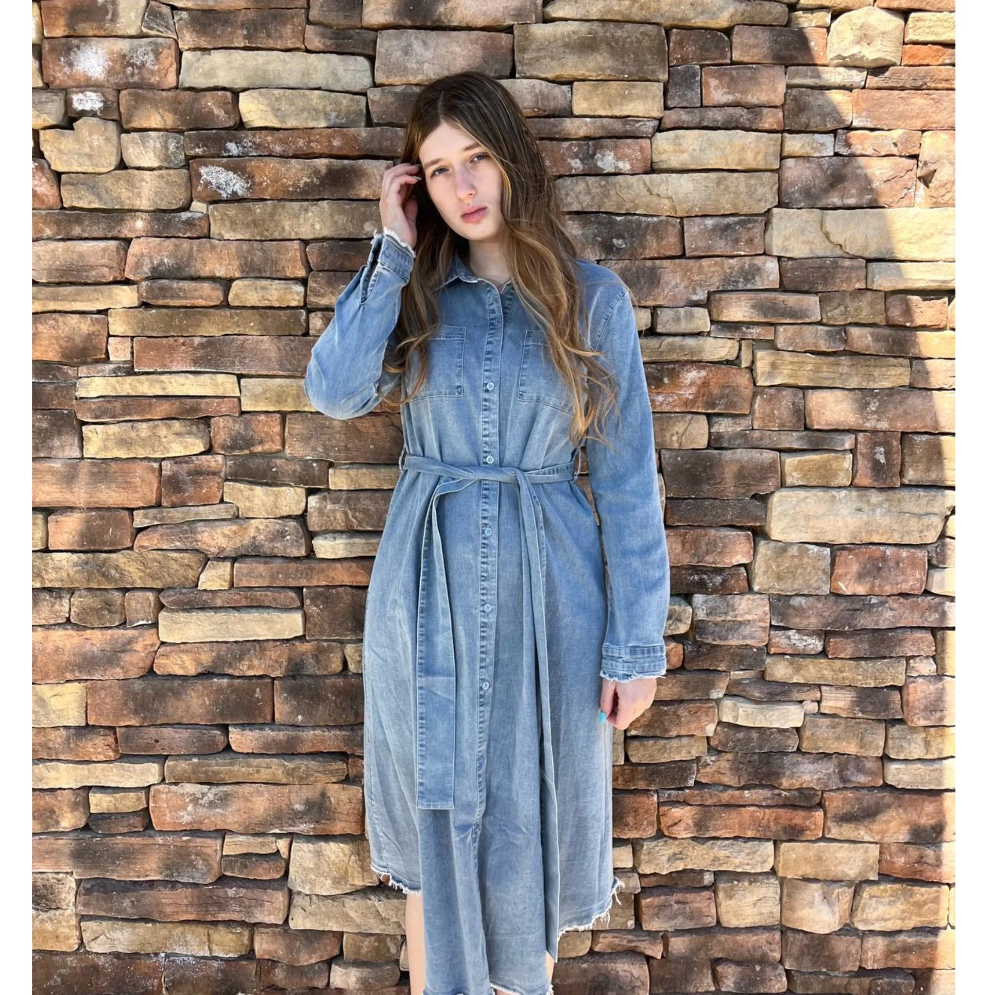 Denim Shirt Dress by Ivee