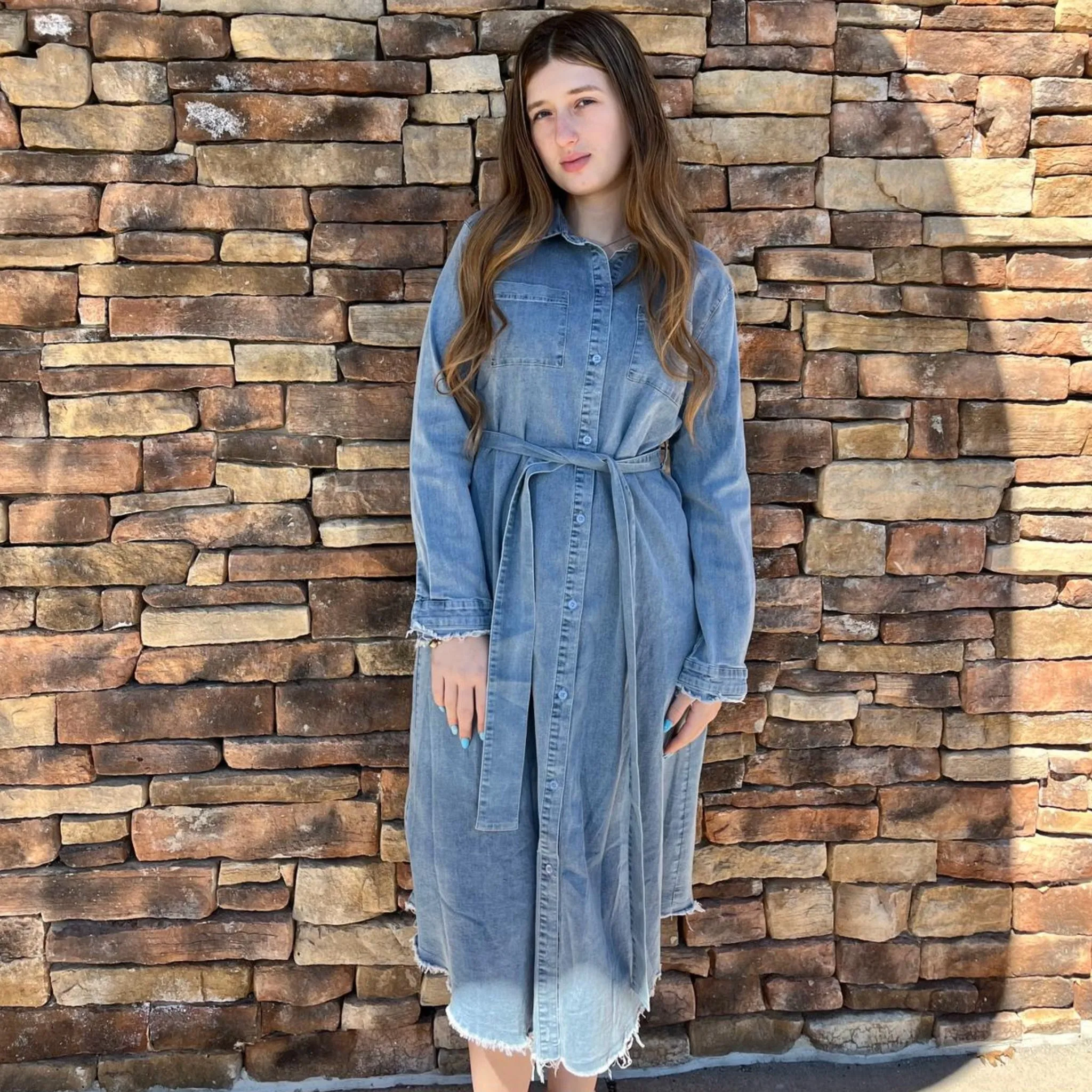 Denim Shirt Dress by Ivee