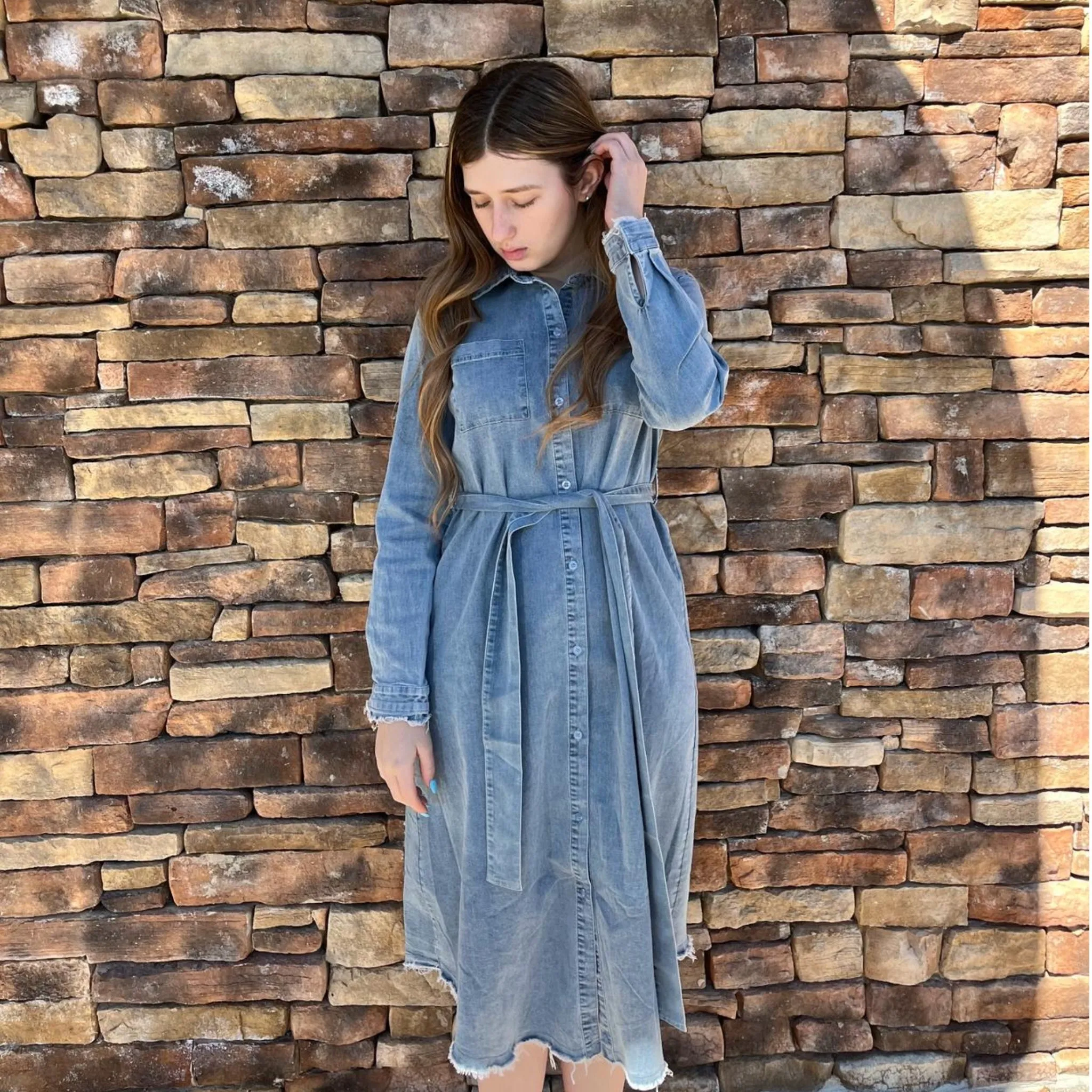 Denim Shirt Dress by Ivee