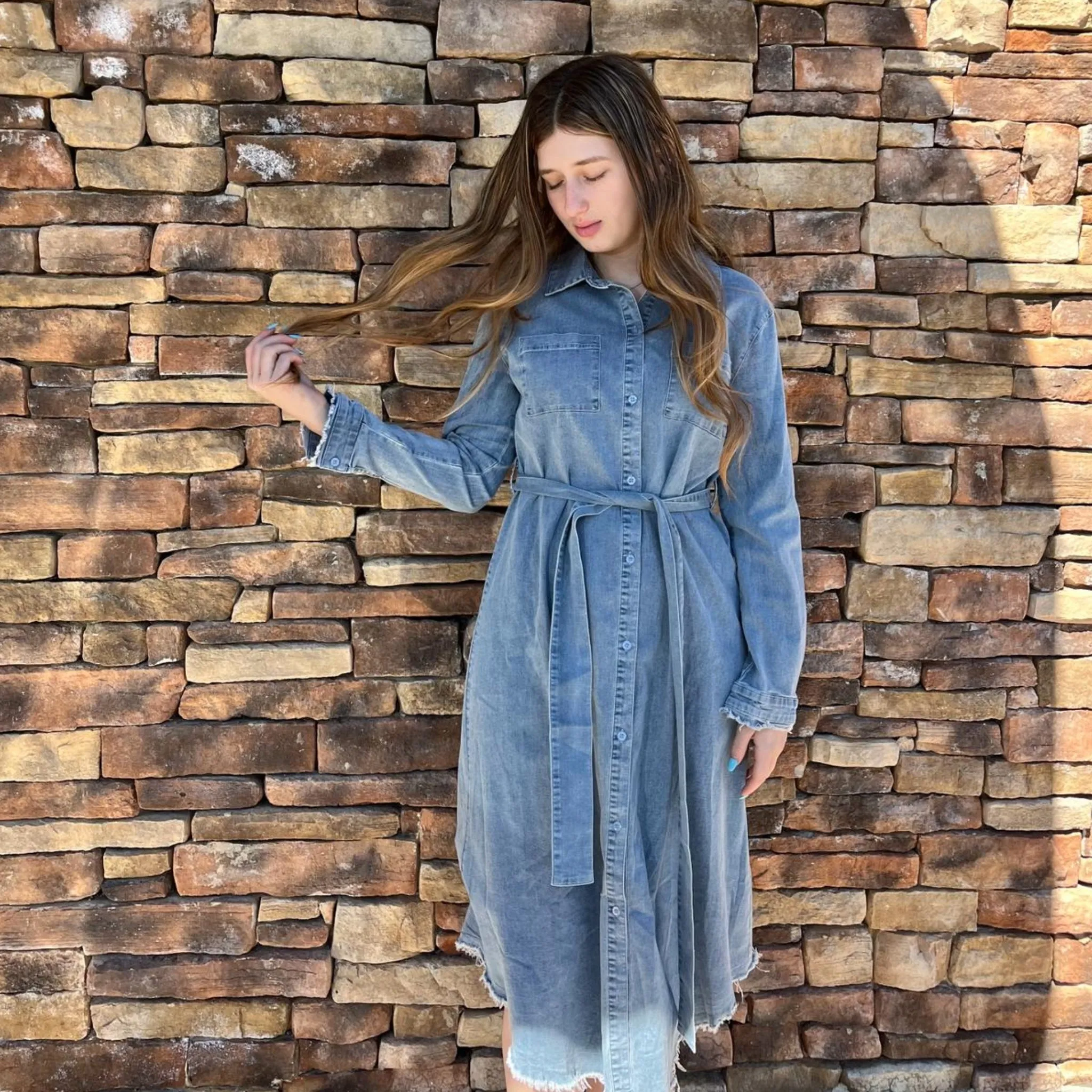 Denim Shirt Dress by Ivee