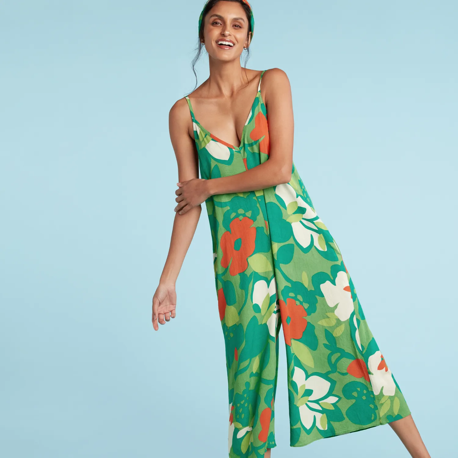 Easy Jumpsuit - Hau Flower Green