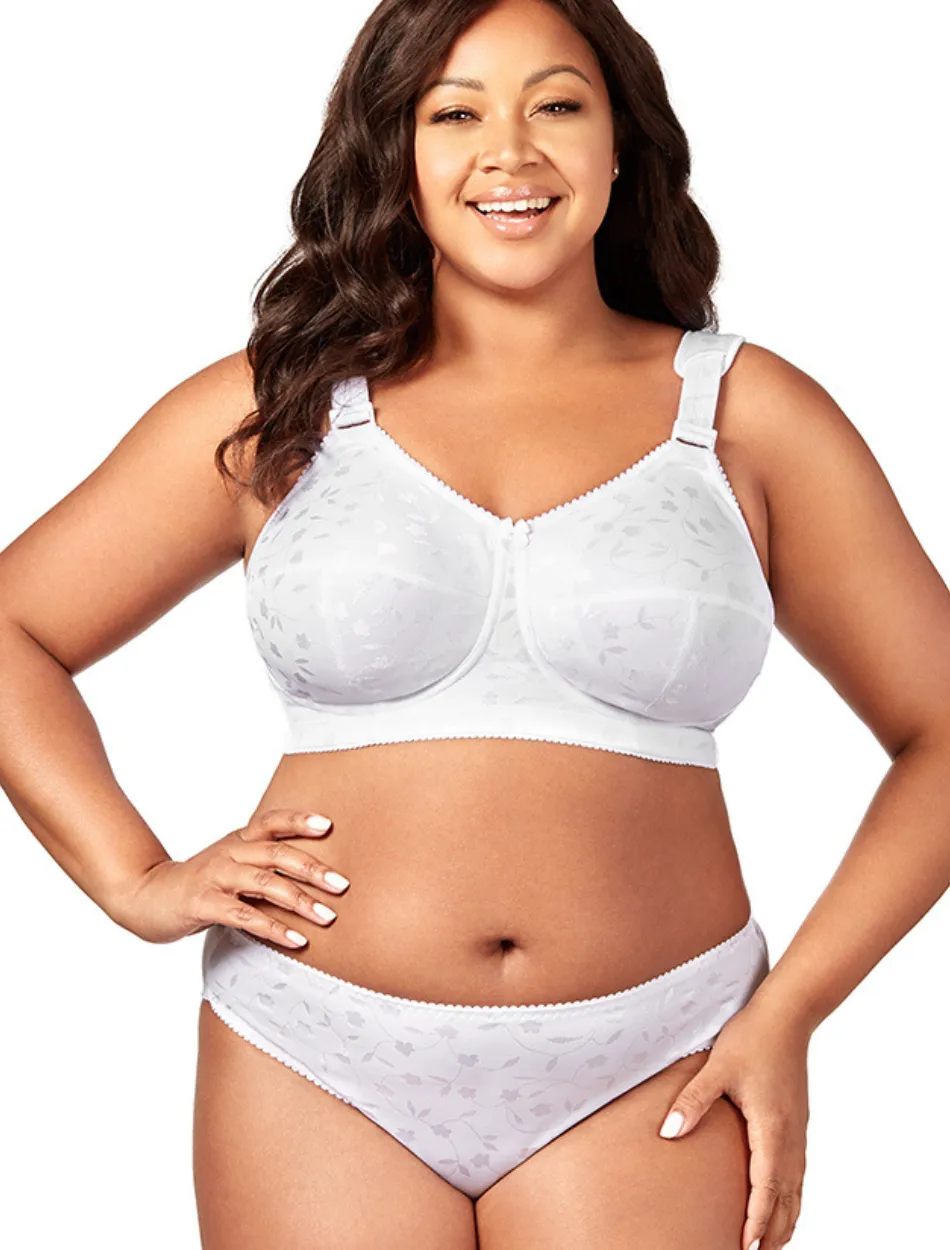 Elila Jacquard Soft Cup Bra, White | White Soft Cup Bras | White Full Coverage Bras