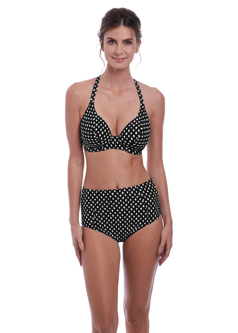 Fantasie Santa Monica Plunge Bikini Top Underwire, Black White