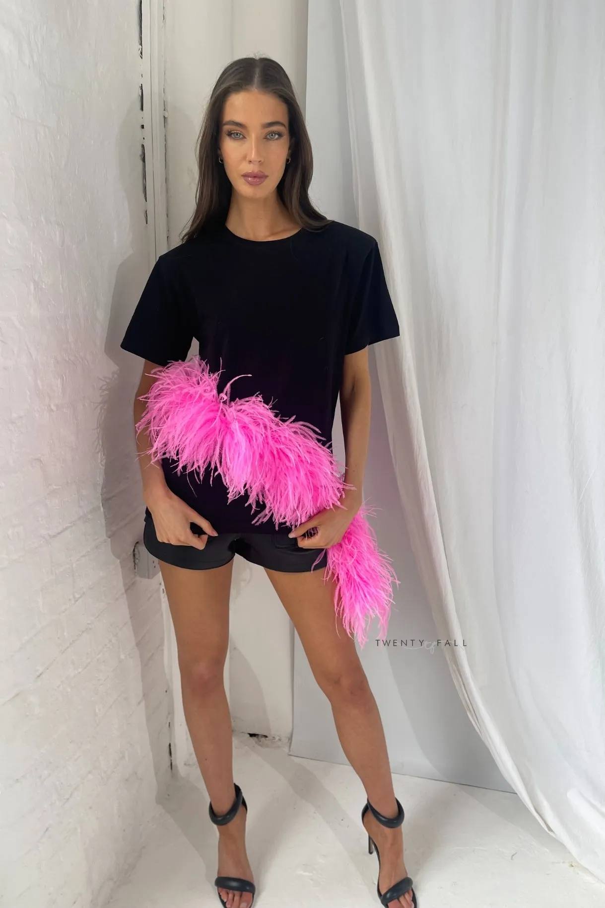 Feather Trim T Shirt