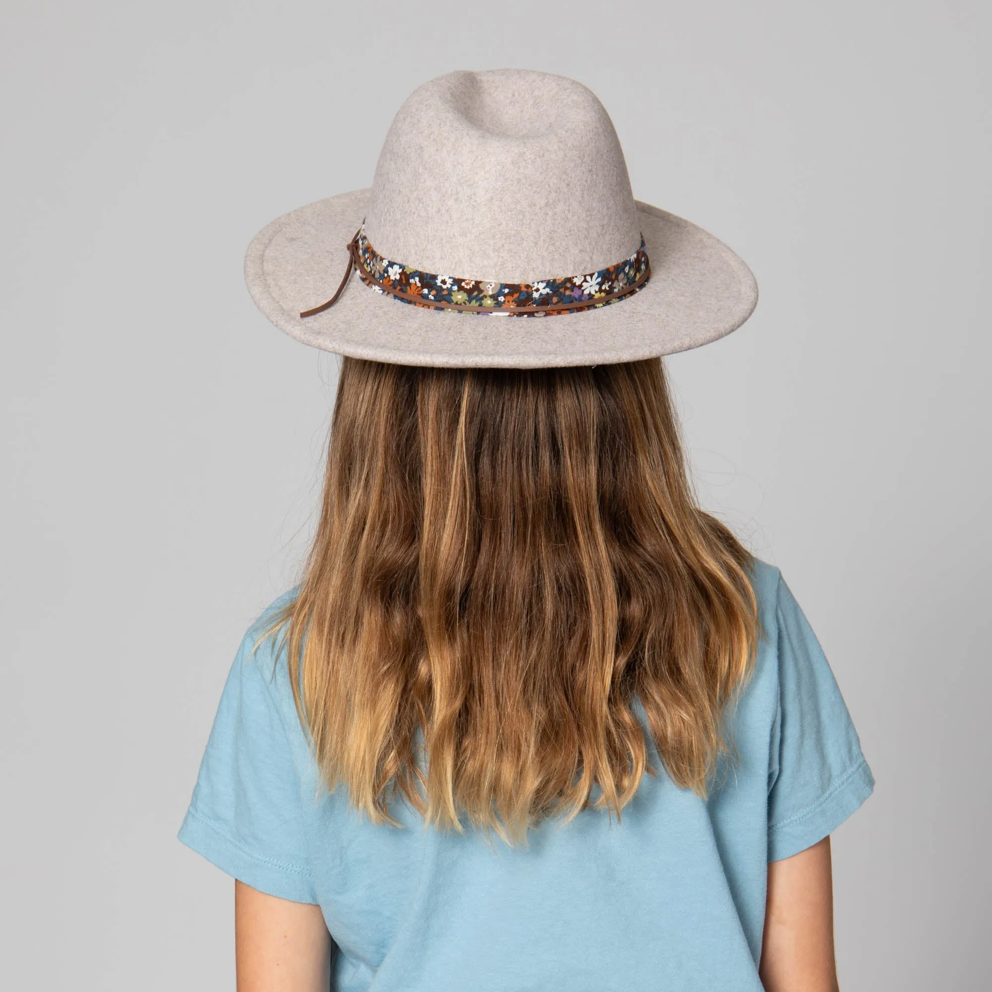 Fedora with Floral Cotton Band