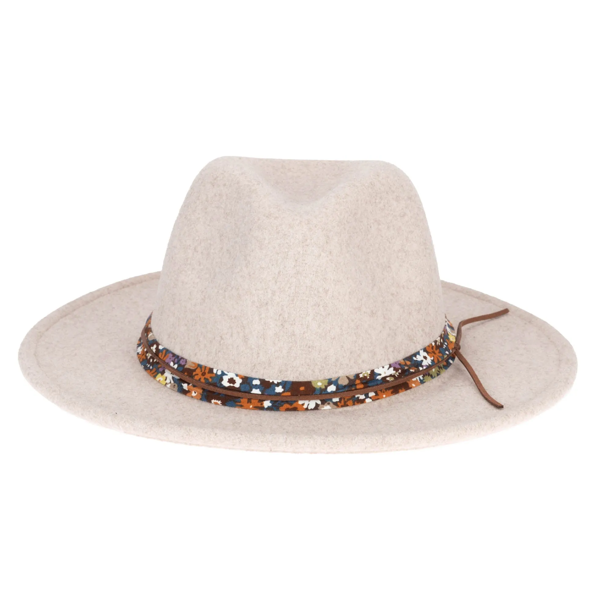 Fedora with Floral Cotton Band