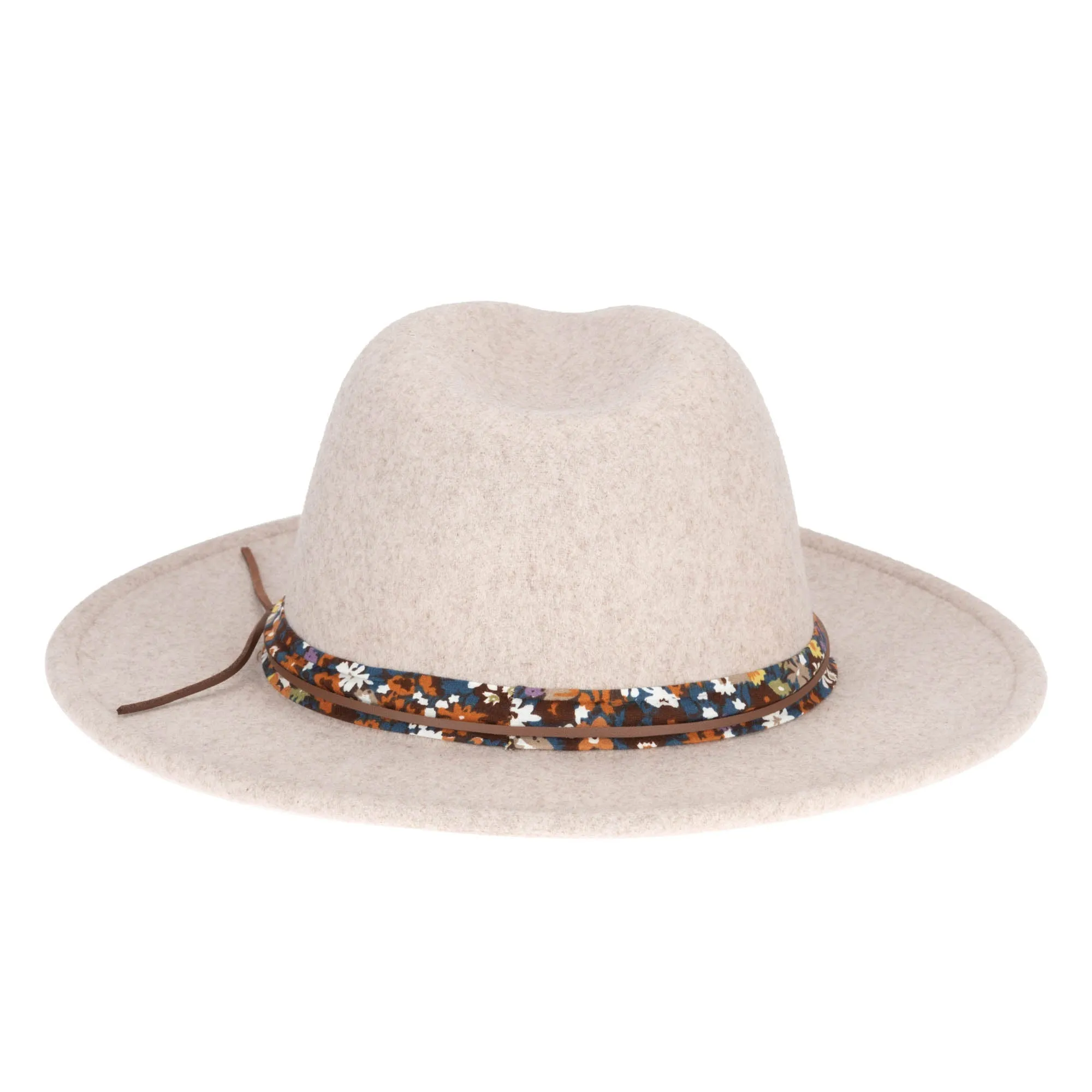 Fedora with Floral Cotton Band