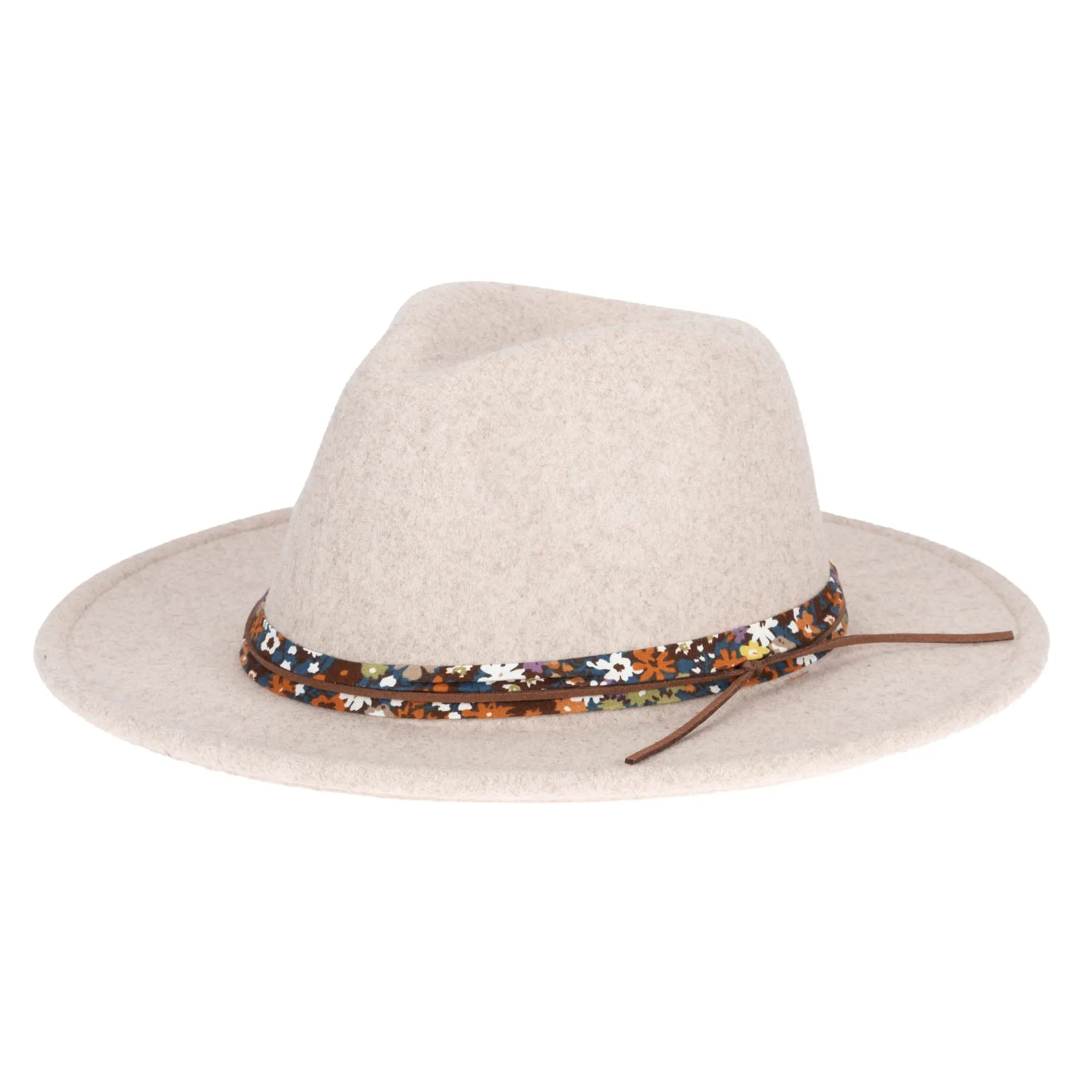 Fedora with Floral Cotton Band