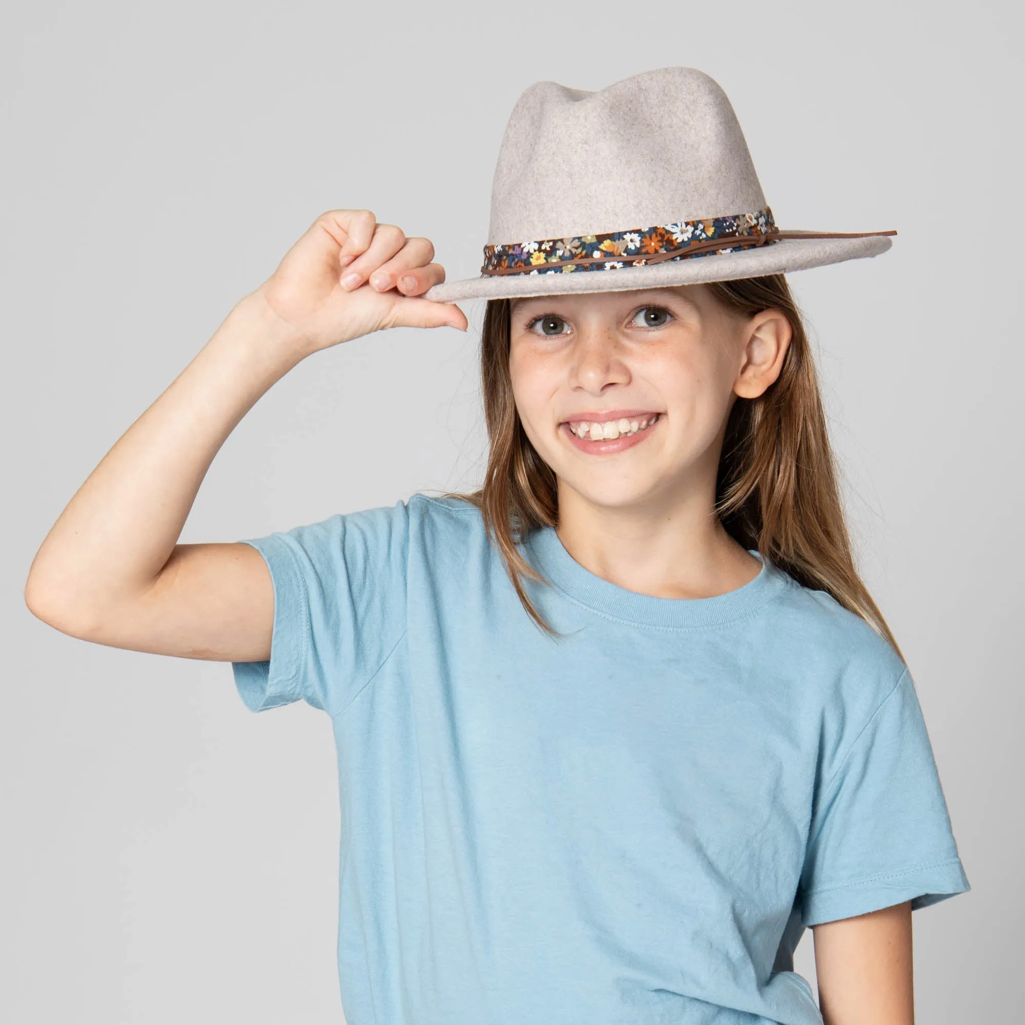 Fedora with Floral Cotton Band