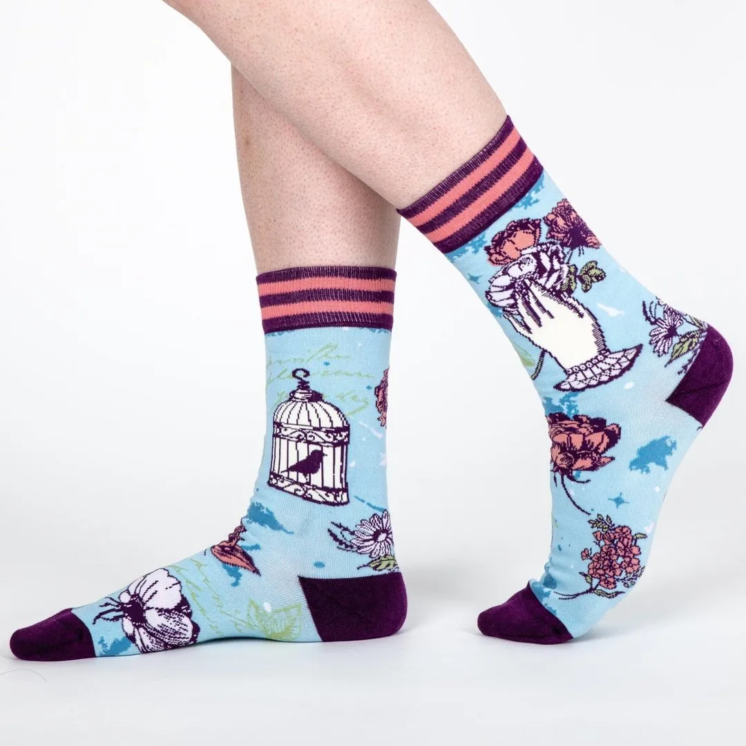 Floral Nightingale Crew Socks