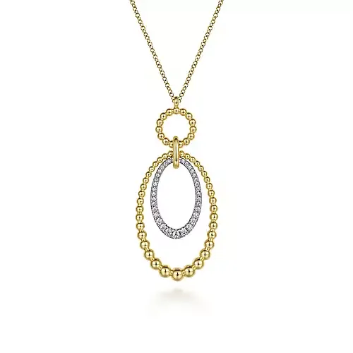 Gabriel & Co. Diamond Oval Pendant Necklace