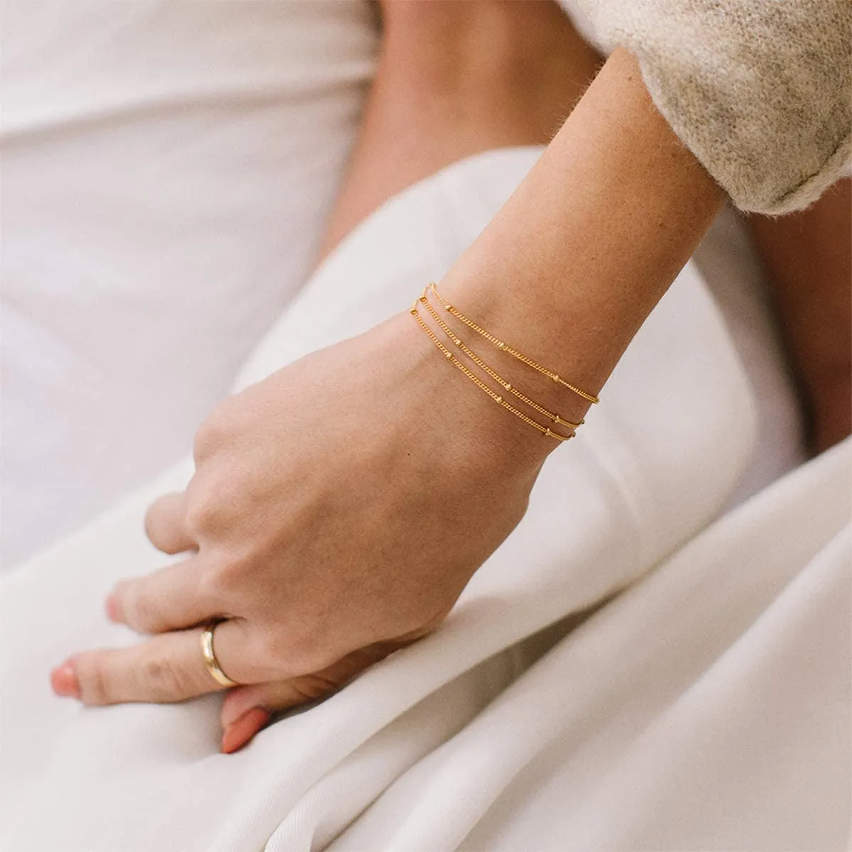 Gold Tiny Beaded Bracelet