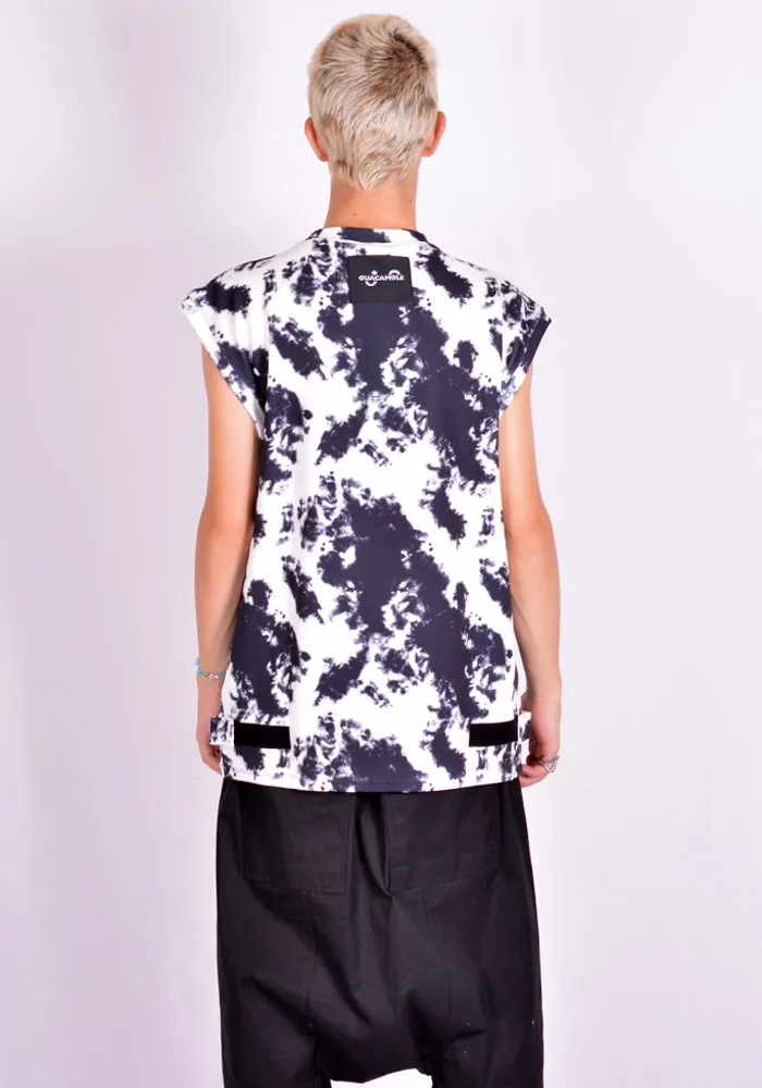 GUACAMOLE 20-2001-TDB RASH GUARD/TANKTOP TIE DYE BLACK/WHITE