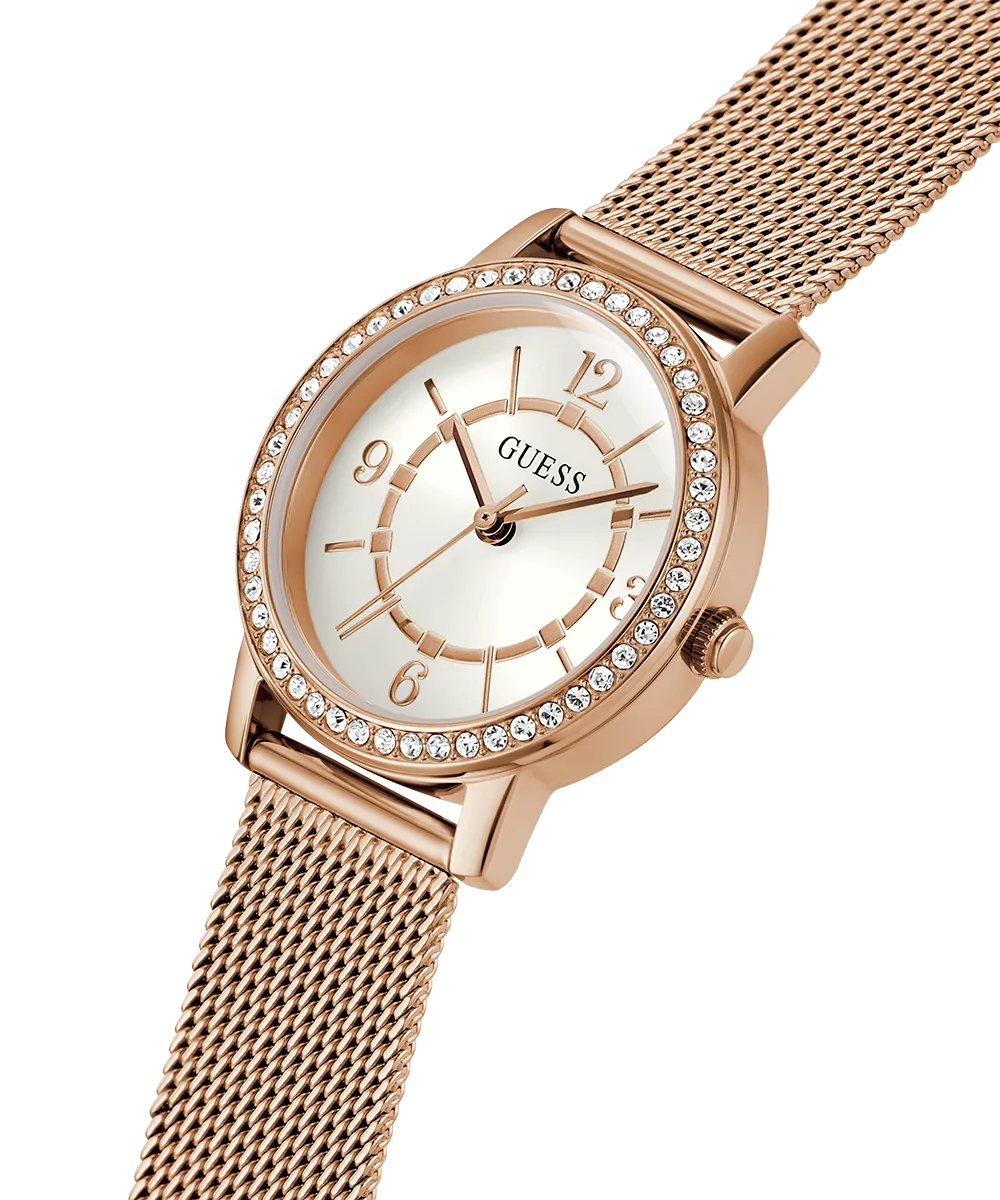 GUESS Ladies Rose Gold Tone Analog Watch