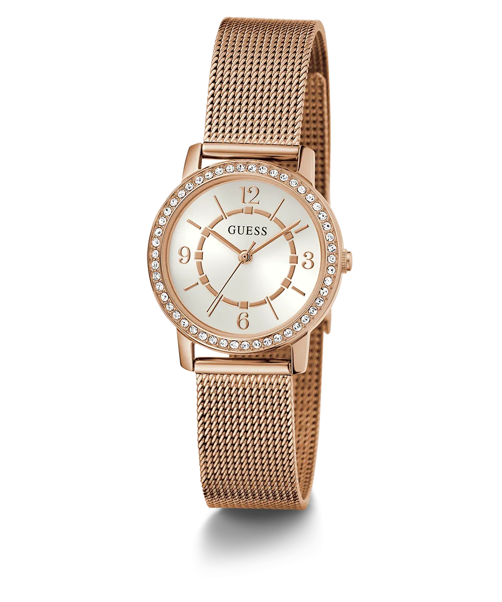 GUESS Ladies Rose Gold Tone Analog Watch