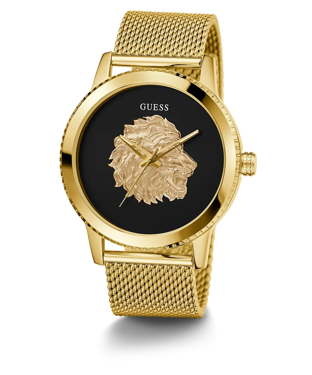 GUESS Mens Gold Tone Analog Watch