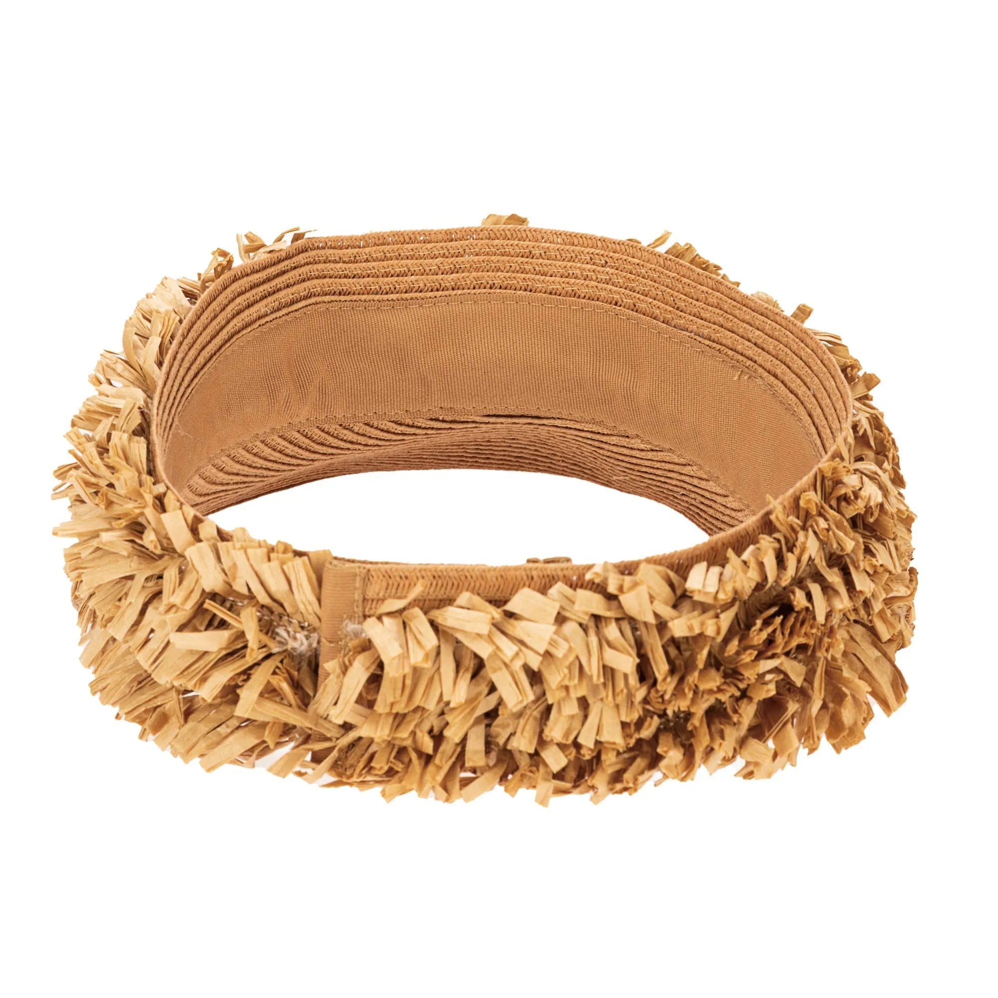 Happy Day - Ultrabraid Visor with Straw Fringe Band