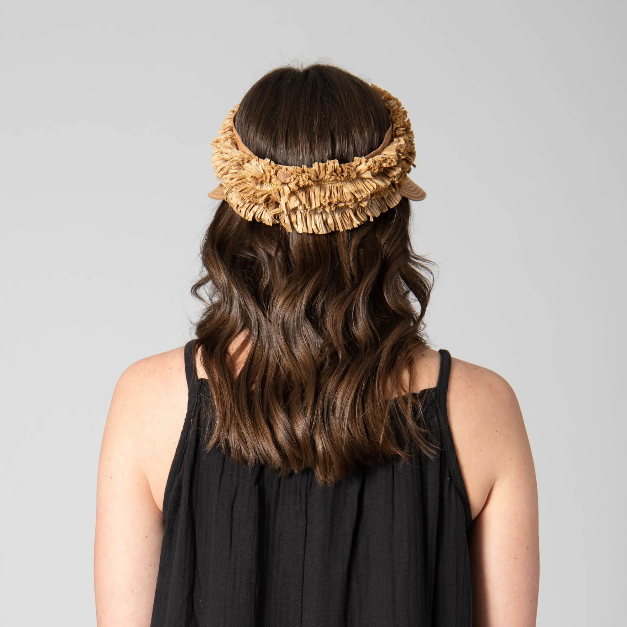 Happy Day - Ultrabraid Visor with Straw Fringe Band